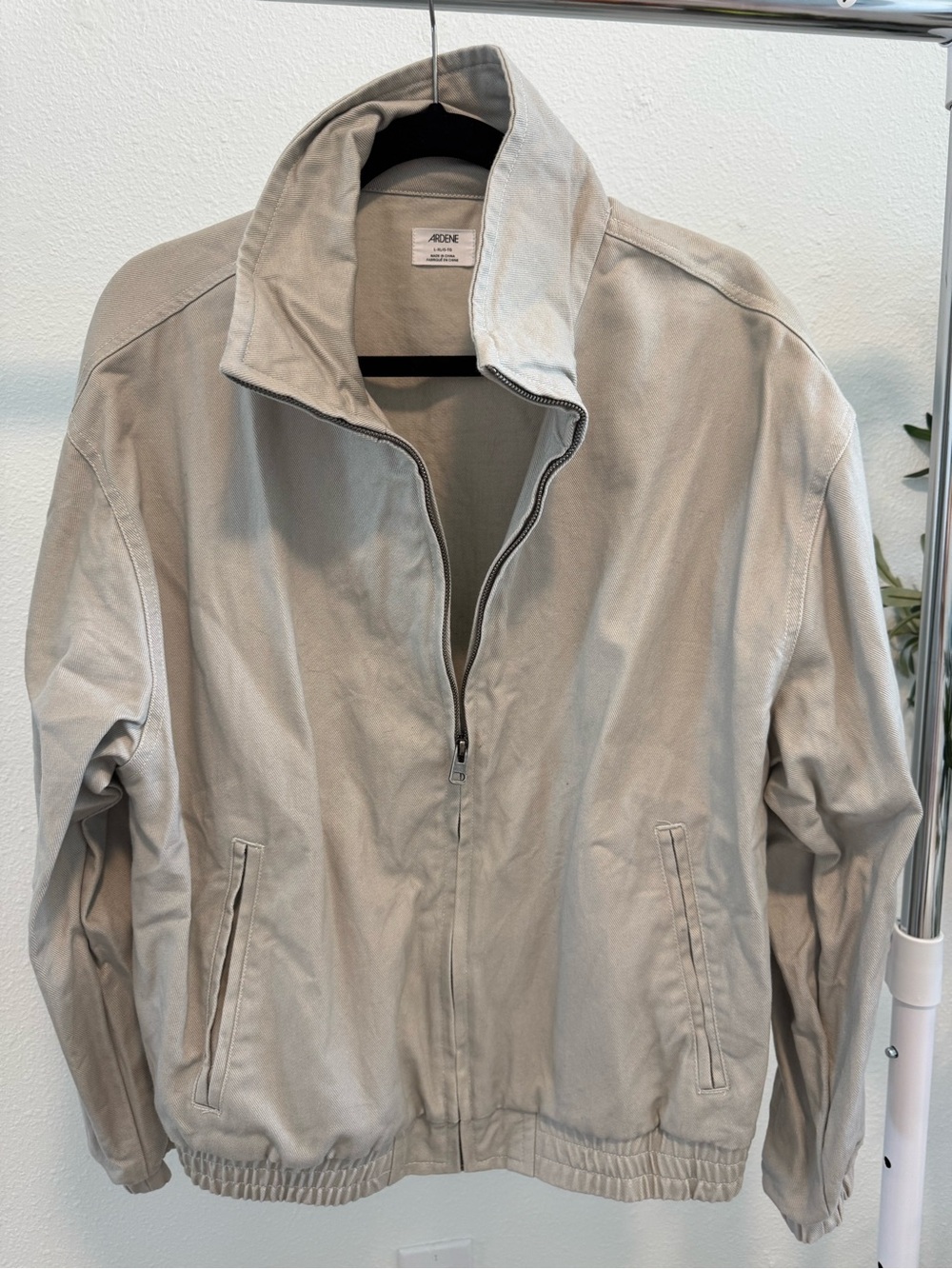 Ardene Light Beige Men's Zip-Up Shirt Jacket